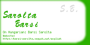 sarolta barsi business card